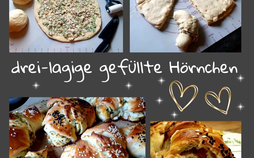 Drei lagig gefüllte Hörnchen