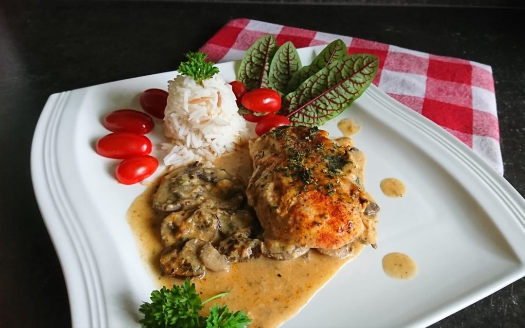 Champignon – Putenschnitzel aus dem Backofen
